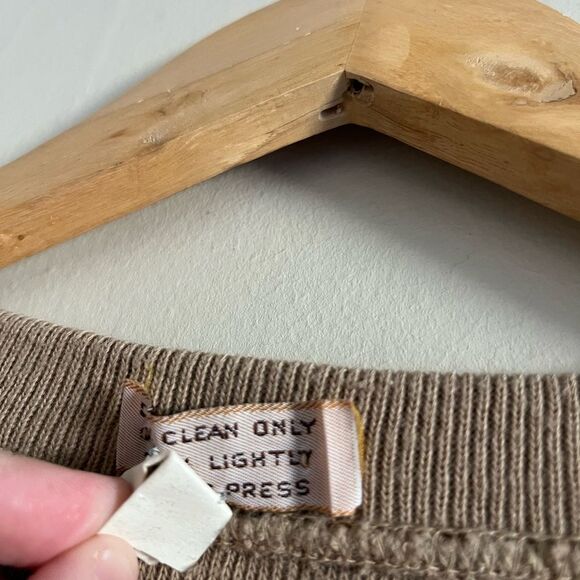 Vintage 70s Brown Knit Sweater Vest L-XL Flecked V-Neck Grandpa Core - Picture 3 of 11